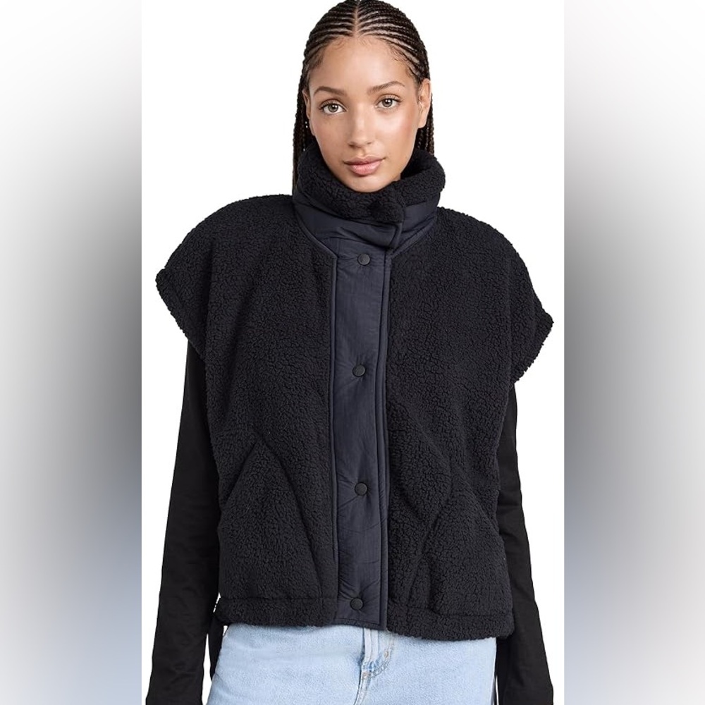 FP Movement by Free People Black Scout It Out Fleece Vest